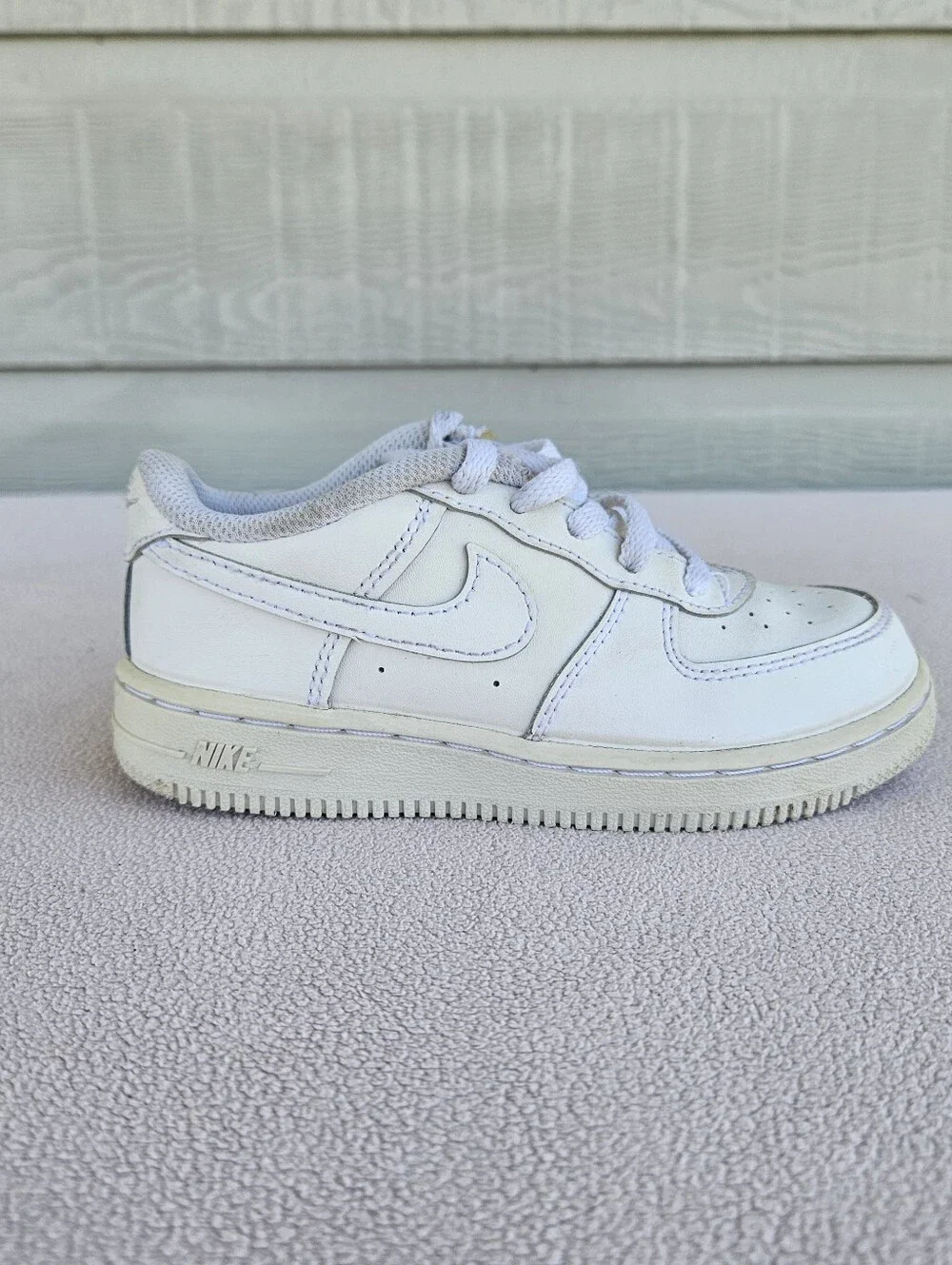 Nike Air Force 1 AF1 Low Triple White Toddler SZ 10C Leather Tie 314194-117